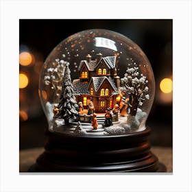 Christmas Snow Globe Canvas Print