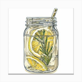 Water In A Mason Jar Canvas Print