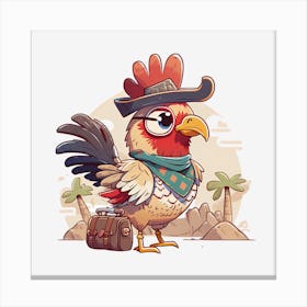 Rooster Chicken Cartoon Bird Canvas Print