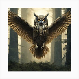 Owl In The Forest 97 Canvas Print