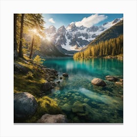 Lake In The Mountains - Charming nature - the beauty of nature Canvas Print