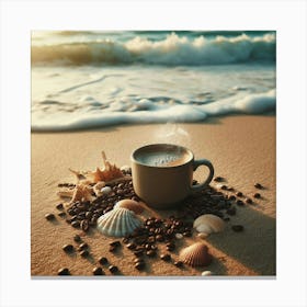 Coffee On The Beach 25 Canvas Print