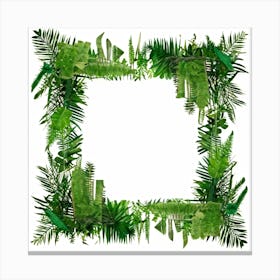 Frame With Tropical Leaves Canvas Print