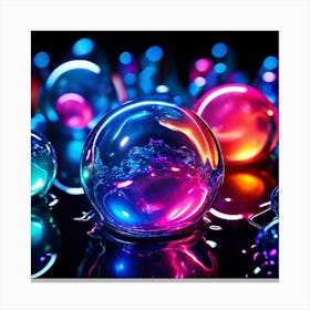 Glow Shapes Neon Bright Color 3d Fluid Bubbles Luminous Vibrant Vivid Radiant Flowing G (8) Canvas Print