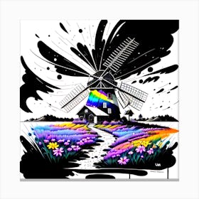 Rainbow Windmill Canvas Print