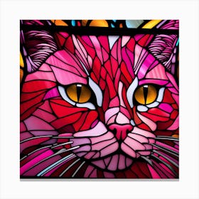 Cat, Pop Art 3D stained glass cat superhero limited edition 33/60 Canvas Print