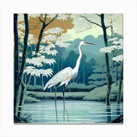 Heron In The Forest Canvas Print
