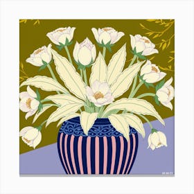 White Flowers In A Vase 2 Canvas Print