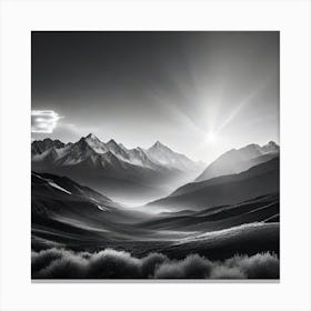 Black And White Landscape 6 Canvas Print