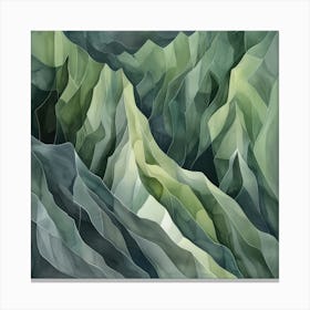 Japanese Watercolour Of Mount Haguro 2 Canvas Print