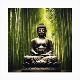 Buddha In The Bamboo Forest Canvas Print