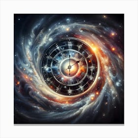 Clock In Space Canvas Print