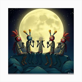 Aztec Flutes 2 Canvas Print