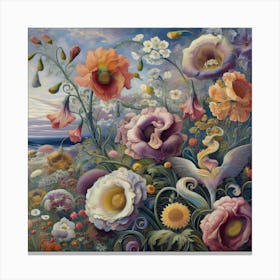 Flowers In The Meadow Canvas Print