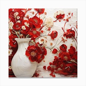 Red and white Canvas Print