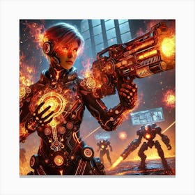 Nerys Volkaris Flame Tech Infusion Canvas Print