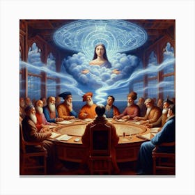 Jesus At The Table 1 Canvas Print