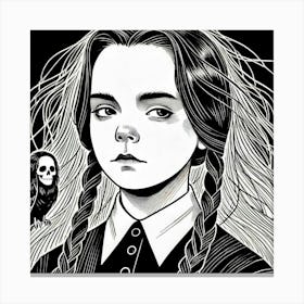 Wednesday Adams portrait 1 Canvas Print