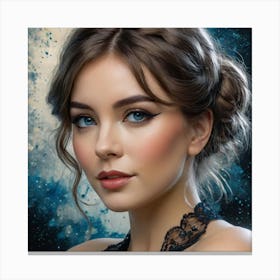 Portrait Of A Woman With Blue Eyes Canvas Print