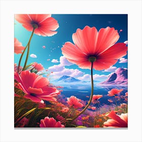 Pink Flowers 1 Canvas Print