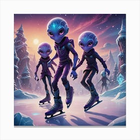 Aliens On Ice Canvas Print