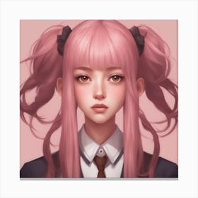 Anime Girl with pig tails Canvas Print