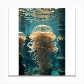 Jellyfish Postcard Canvas Print