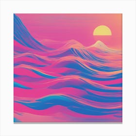 Minimalism Masterpiece, Trace In The Waves To Infinity + Fine Layered Texture + Complementary Cmyk C (26) Canvas Print