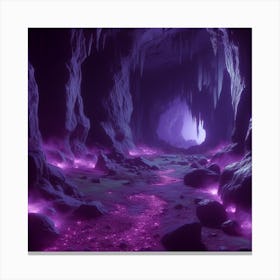 Corrupted Purple Cave 2 Canvas Print