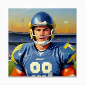 Unstoppable Force Football Player in Full Action Canvas Print