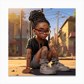 Little Girl With Tattoos 1 Canvas Print