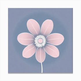 A White And Pink Flower In Minimalist Style Square Composition 278 Canvas Print