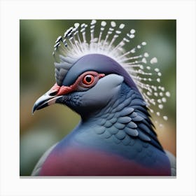 National Geographic Realistic Illustration Victoria Crowned Pigeon Goura Victoria Close Up 1 Canvas Print