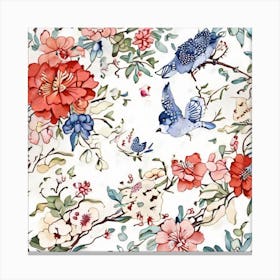 Chinese Birds And Flowers Canvas Print