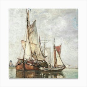 Two Ships In The Harbour Canvas Print