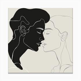 Black And White Portrait Of A Couple Canvas Print