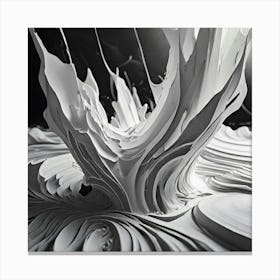 Black And White Abstract Splash Canvas Print