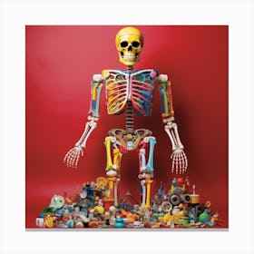 Skeleton Of Toys Canvas Print
