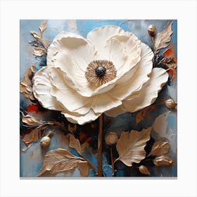 Large white poppy flower 2 Canvas Print