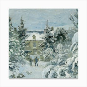 Claude Monet In The Snow 2 Canvas Print