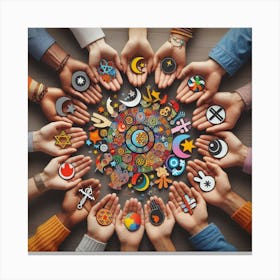 Many Hands In The Circle Canvas Print