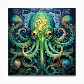 Octopus Psychedelic Canvas Print