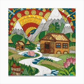 Small mountain village 32 Canvas Print