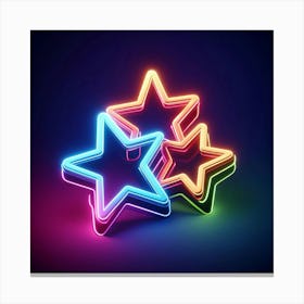 Neon Stars Canvas Print