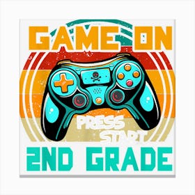 Vintage Game On Press Start 2nd Gamer Back To School Canvas Print