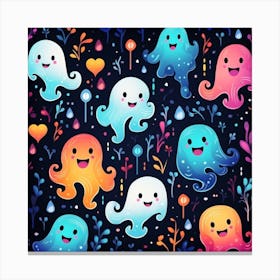 Ghosts And Flowers Canvas Print