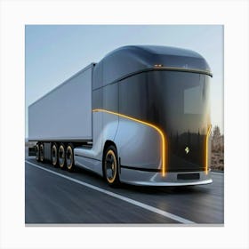 Futuristic Semi Truck Canvas Print