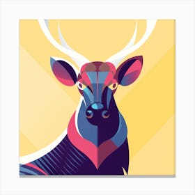 Red Deer Square Canvas Print