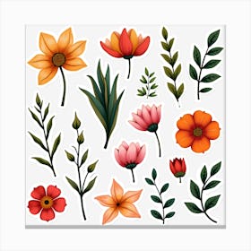 Watercolor Flowers Canvas Print