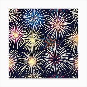 Fireworks On A Black Background 9 Canvas Print